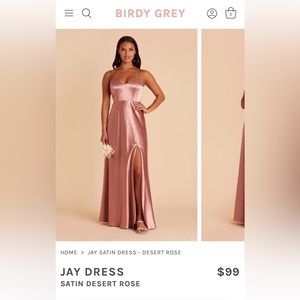 Birdy Grey Jay Dress in Desert Rose Satin XS